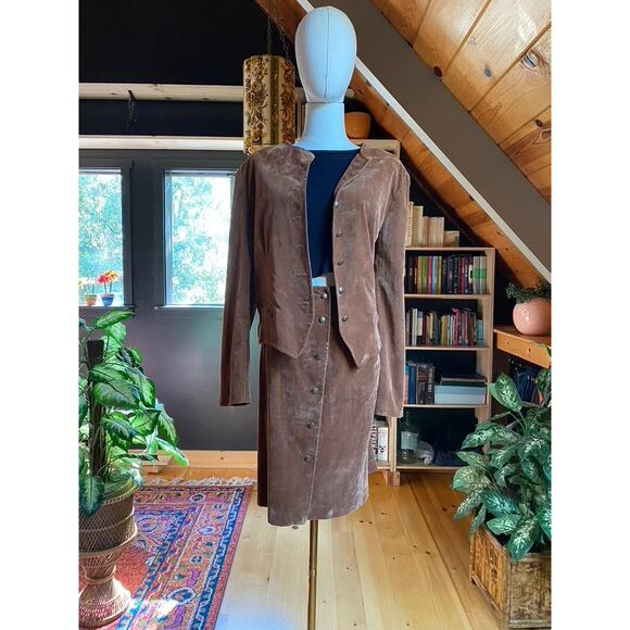 3-Piece Set Vintage Skirt Vest Jacket - Picture 7 of 11